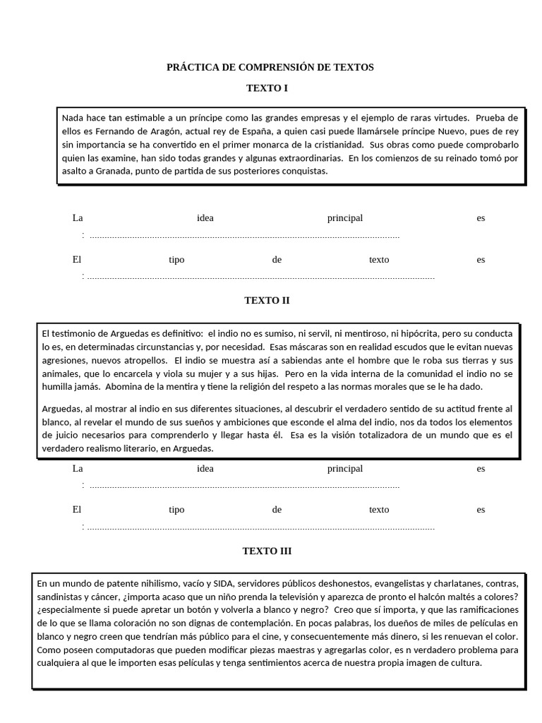 Práctica de Tipos de Textos | PDF | Tabú | sal