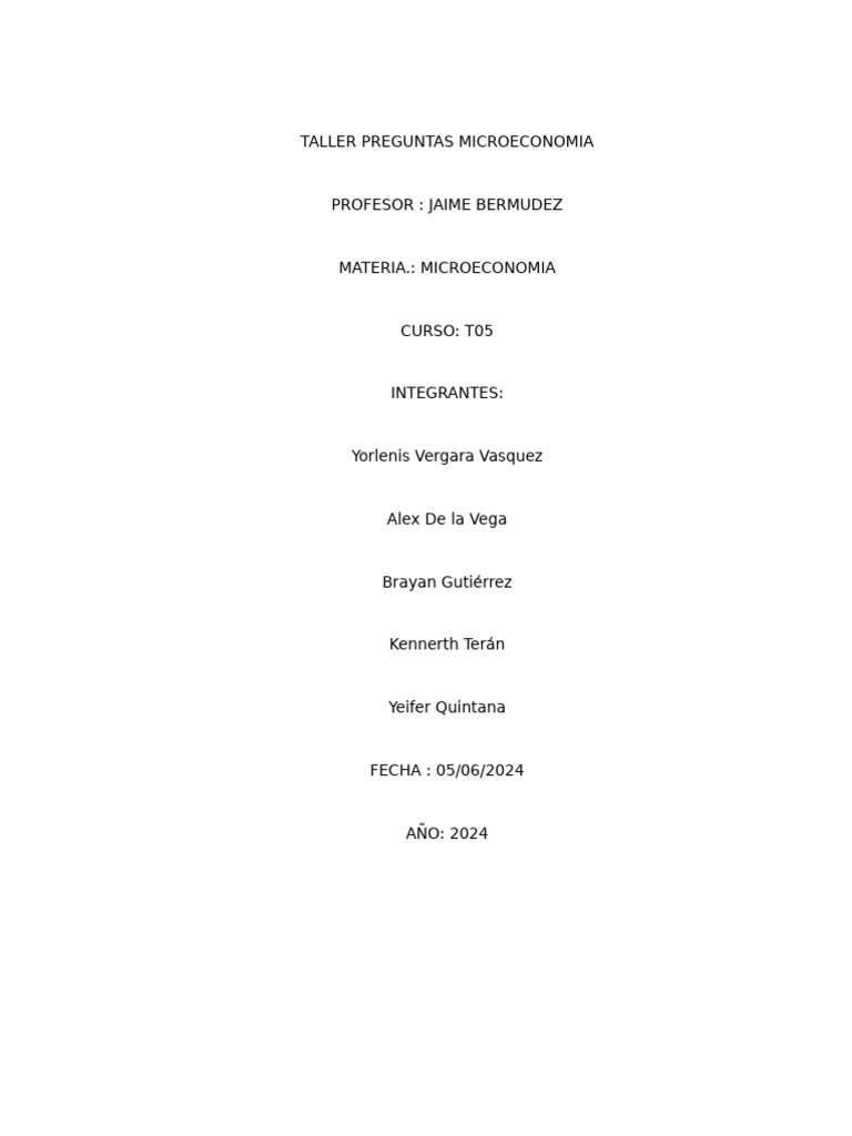 Taller Micro | PDF