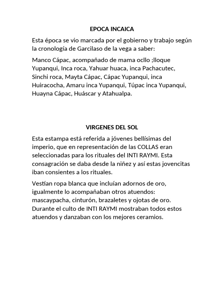Epoca Incaica | PDF