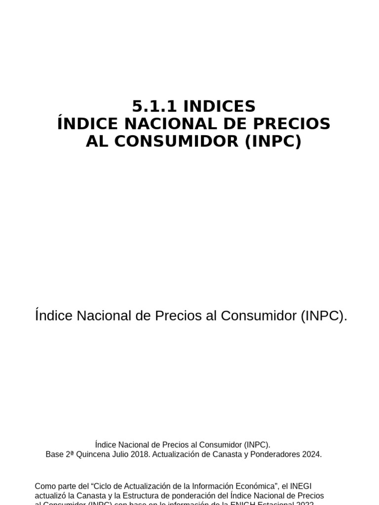 Actualización INPC y PIB México 2024 | PDF | Índice de precios al ...