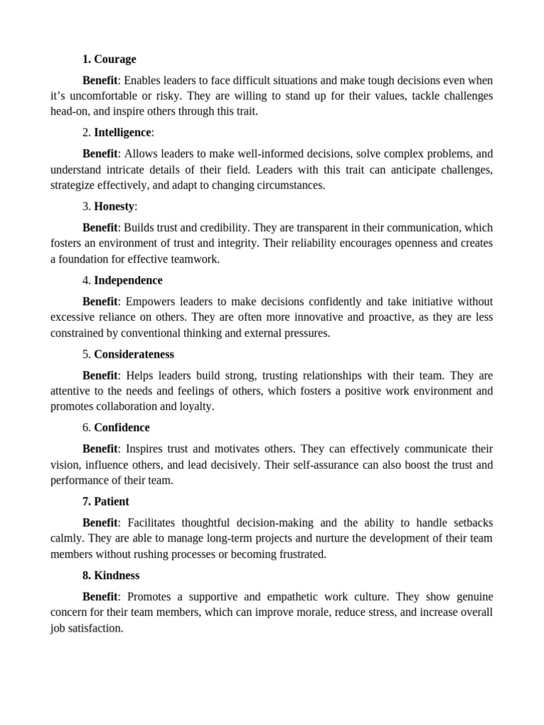 Key Traits of Effective Leaders | PDF