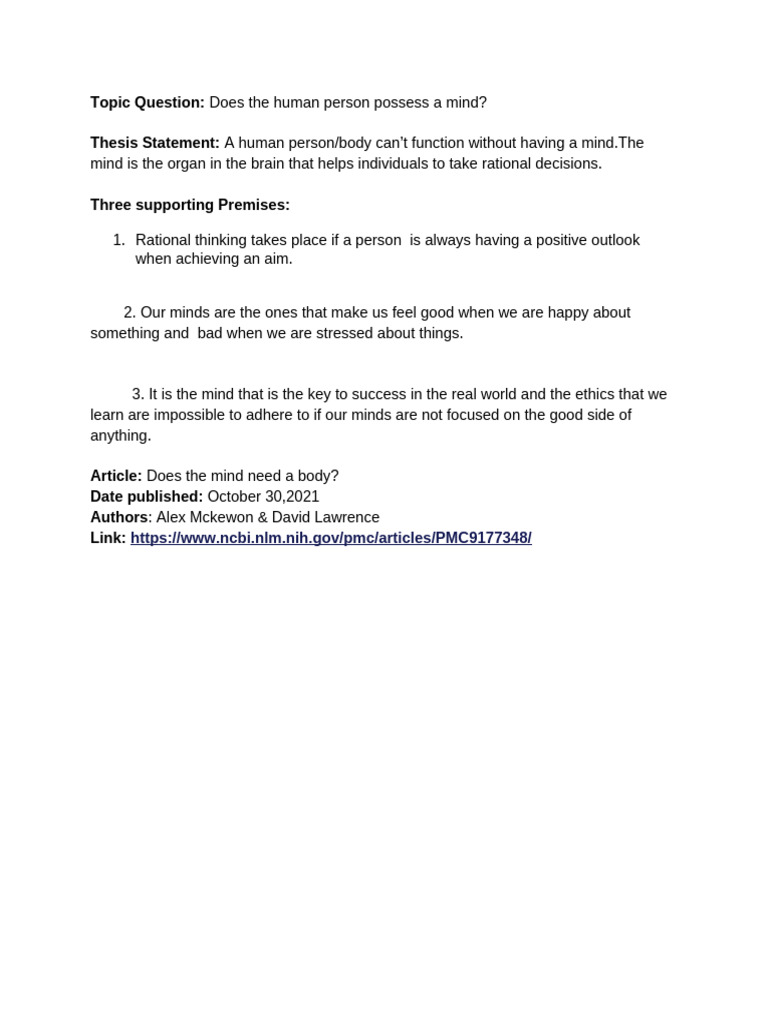 Topic Question | PDF