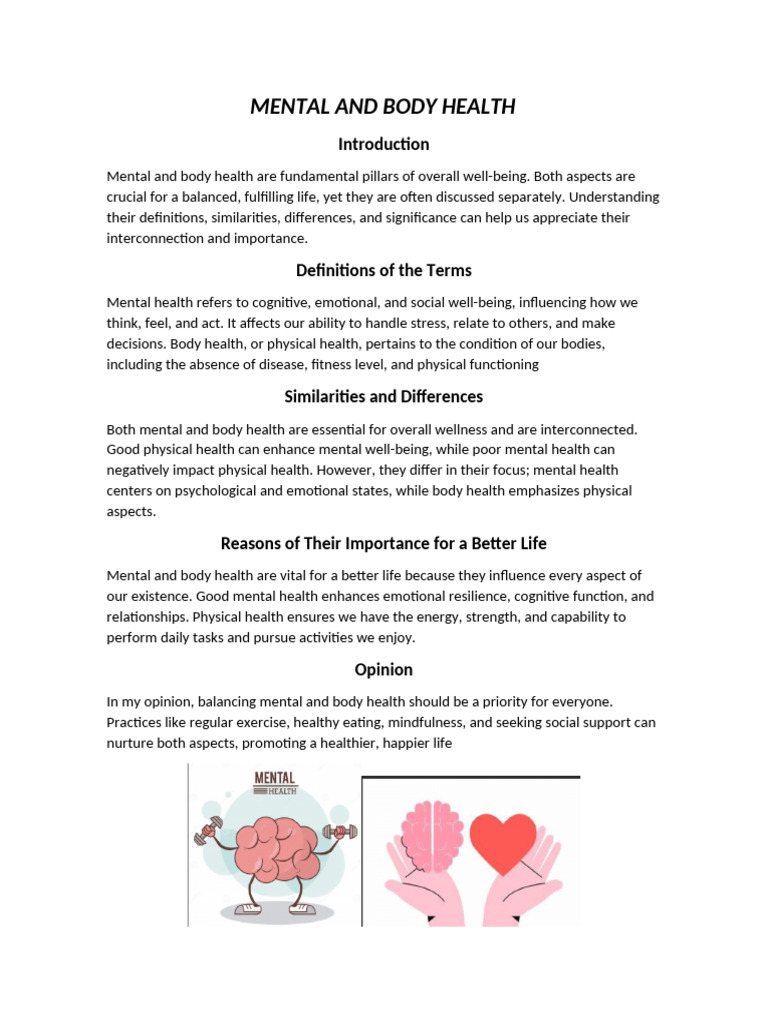 Mental and Body Health | PDF