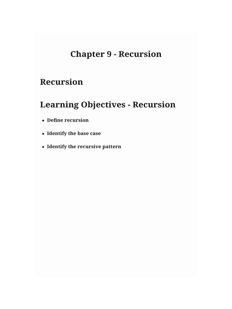 01 01 What Is Recursion Lesson Notes Optional Download Recursion