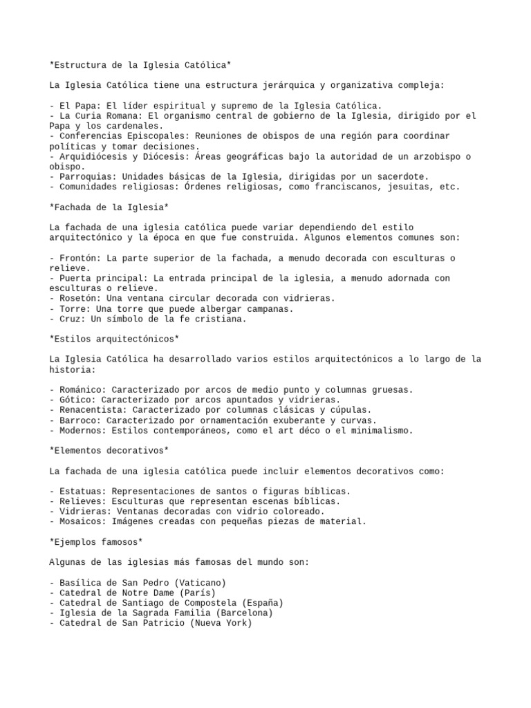 Estructura de La Iglesia Católica | PDF | Iglesia Católica | Papa