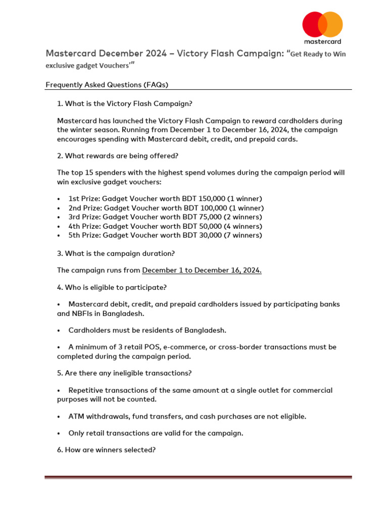 Mastercard Victory Flash Campaign 2024 | PDF | Debit Card | Master Card