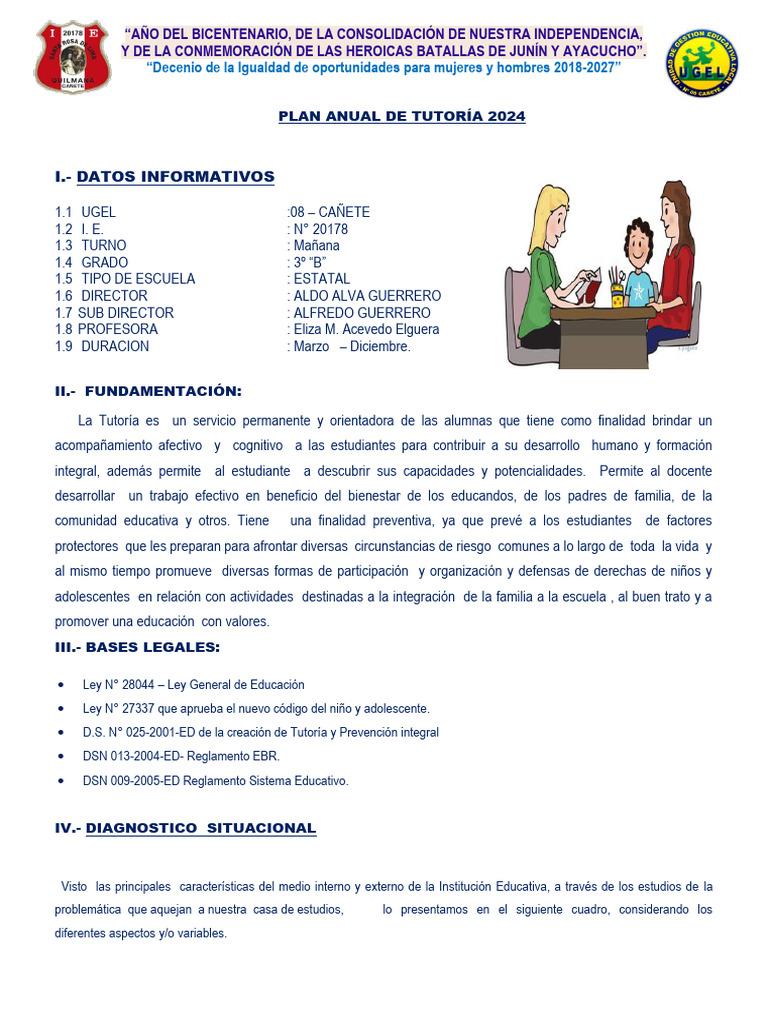 Plan Lector y Tutoria | PDF | Aprendizaje | Salud mental