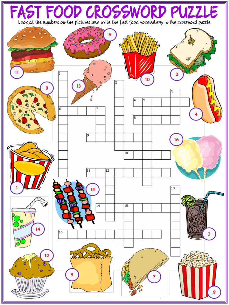 crossword fast food PDF crossword fast food PDF