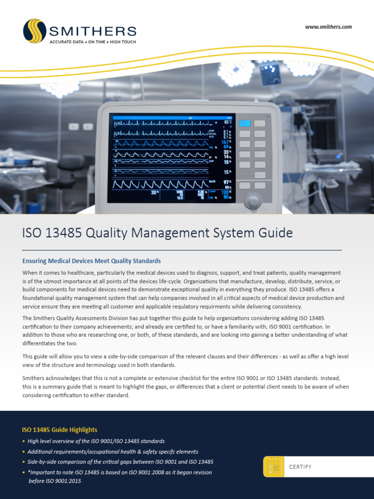 Iso 13485 V Iso 9001 Qms Guide | PDF | Quality Management | Quality ...