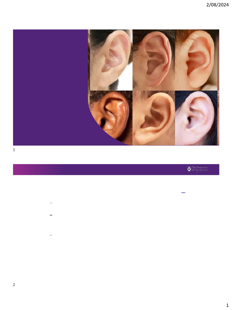 BIOM1052 Special Senses 2 - Ear & Hearing - 2024 - 2pp | PDF | Ear ...