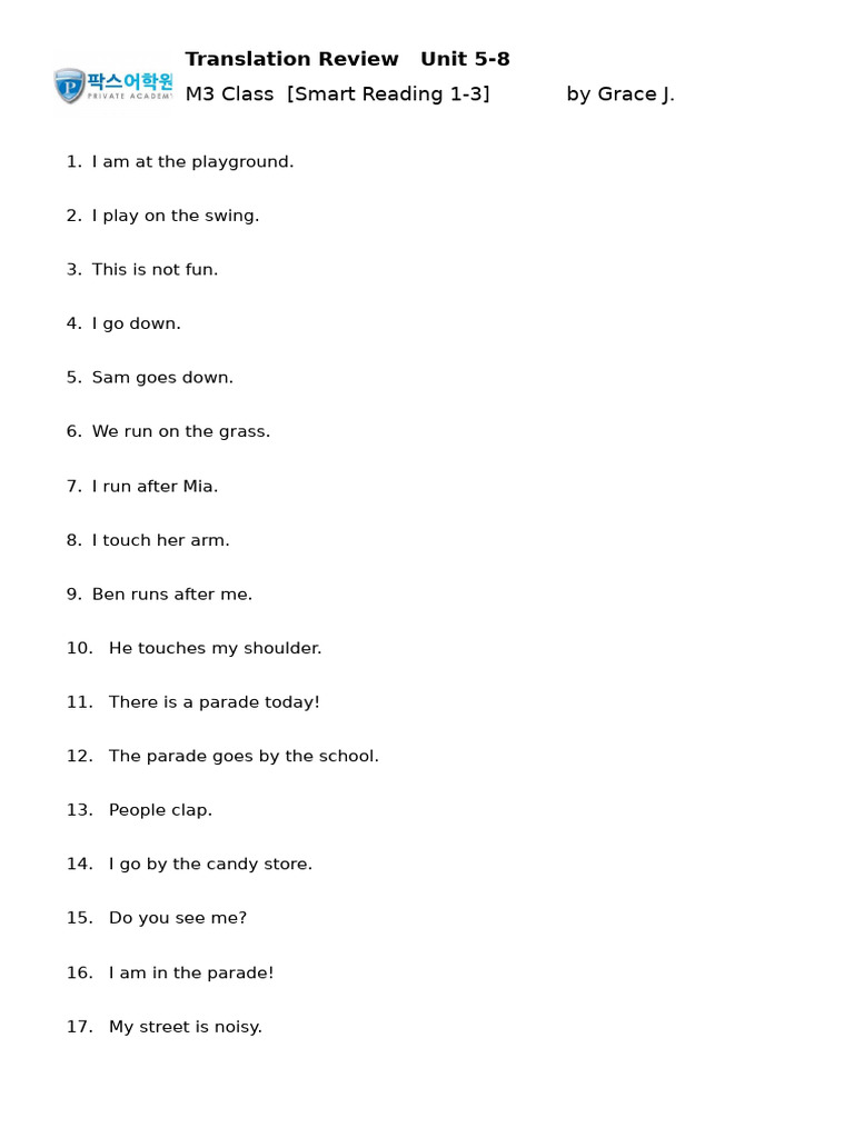 Translation Review - Smart Reading 1-3 | PDF