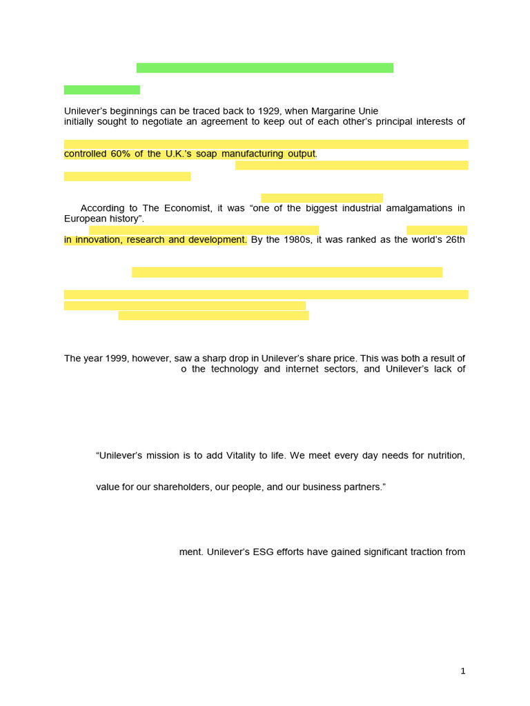Unilever Case Study Pdf Supply Chain Sustainability