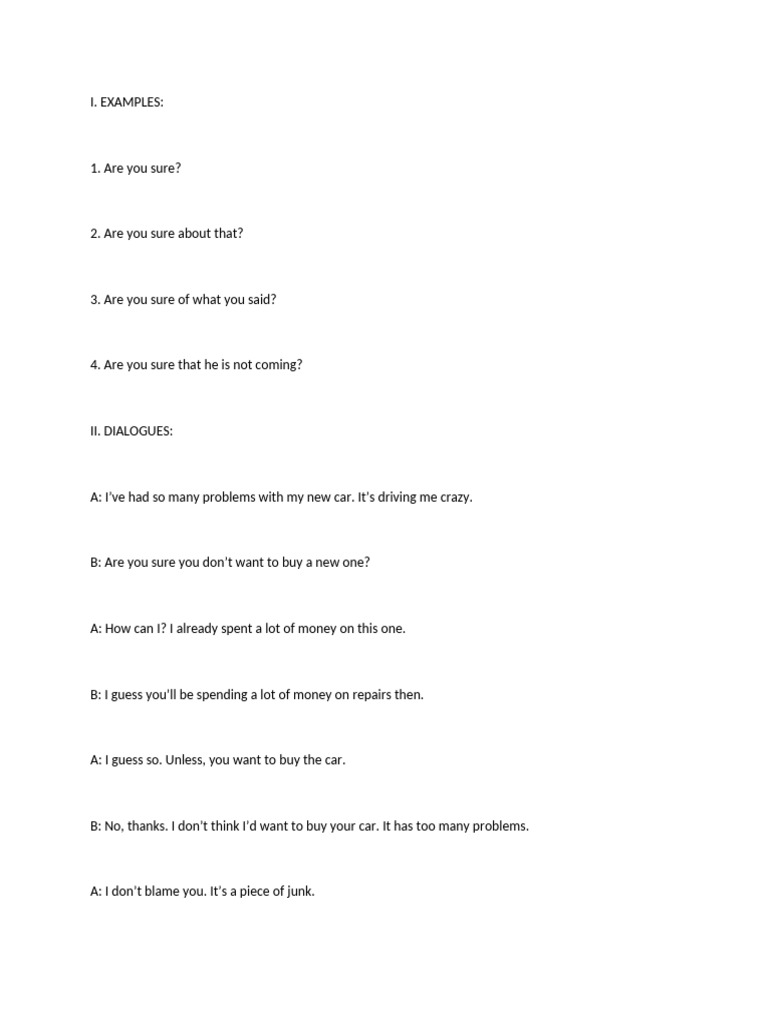 Dialog 1 Are You Sure | PDF