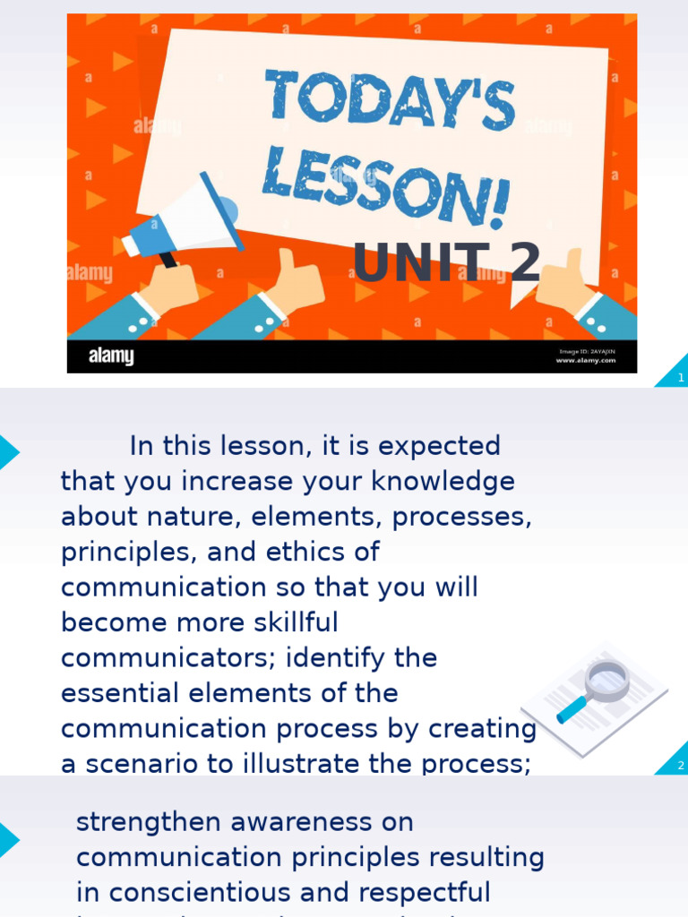 Unit 2 Communication Processes Principles and Ethics of Communication ...