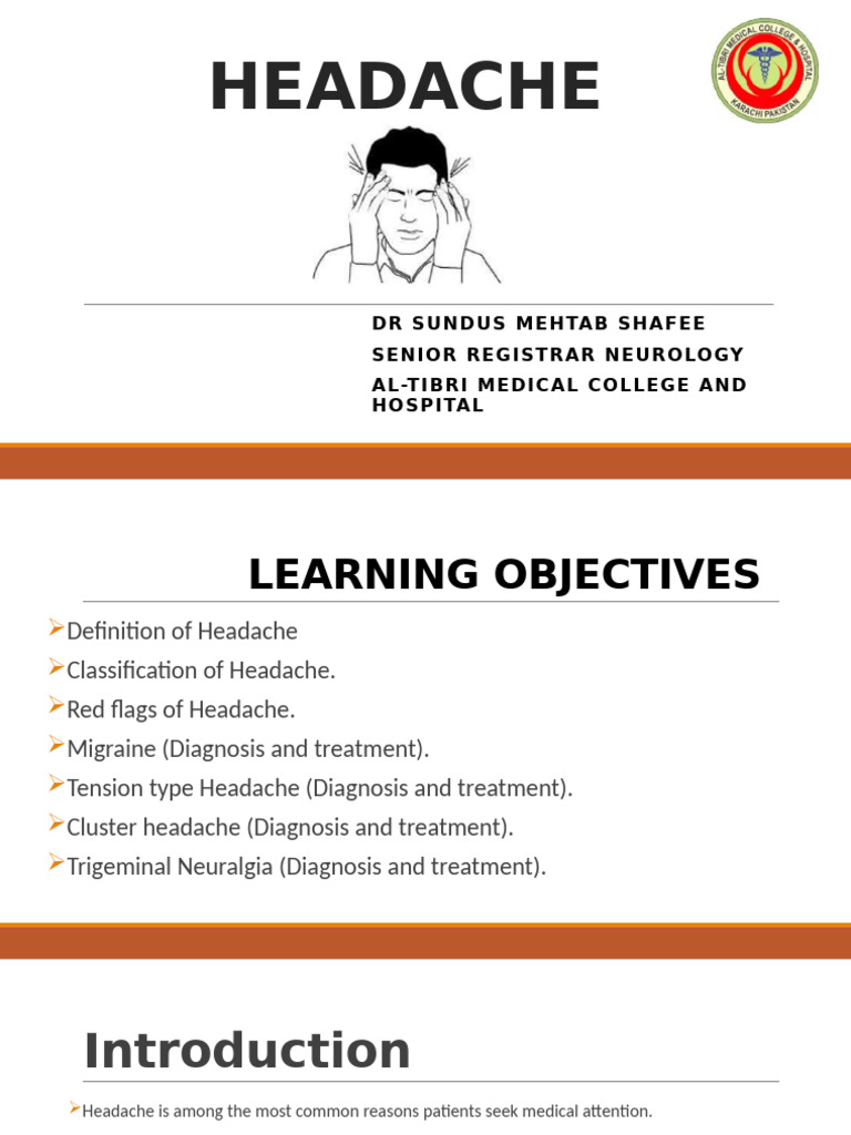 Headache by DR Sundus | PDF | Headache | Migraine