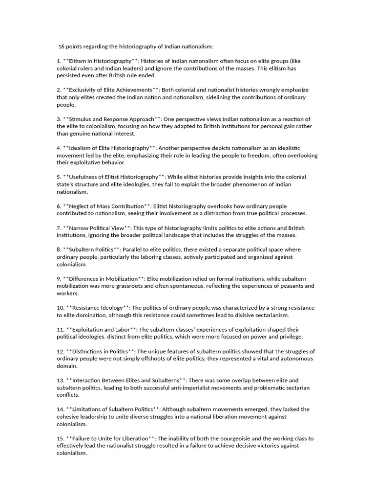 Subaltern Approach | PDF | Nationalism | Historiography