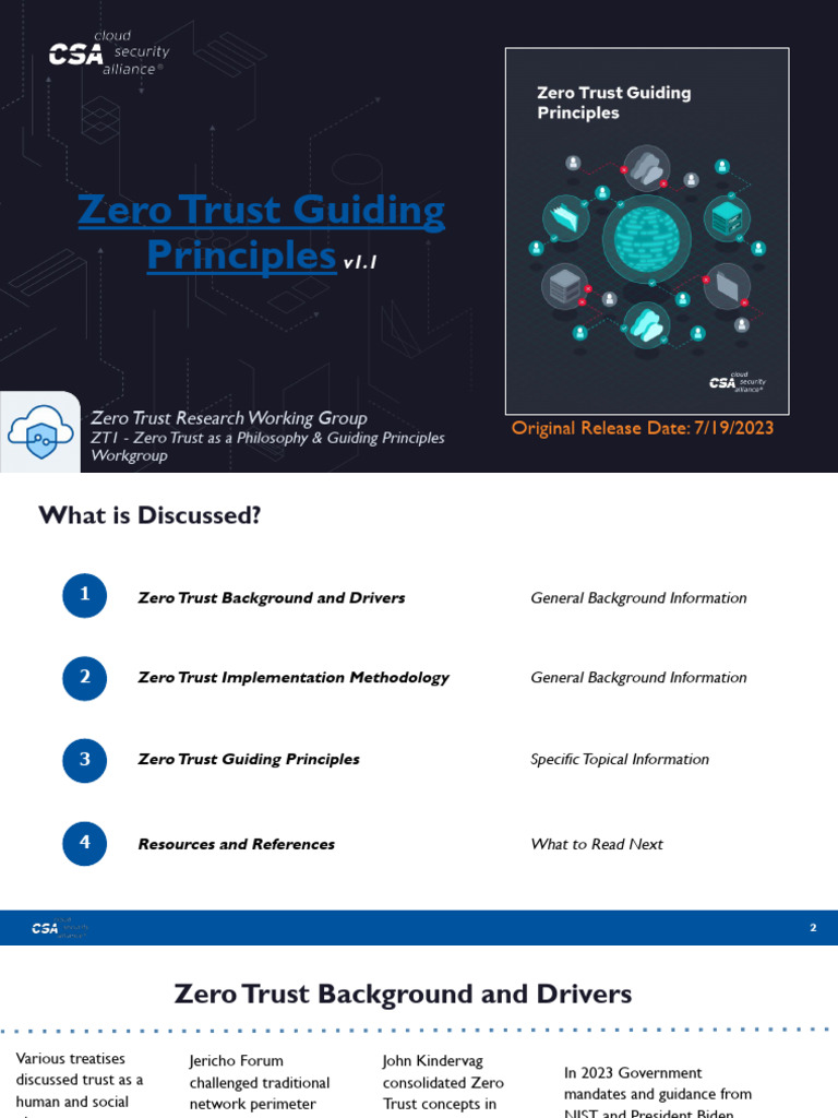 Zero Trust Principles for Cybersecurity | PDF | Risk | Computer Security