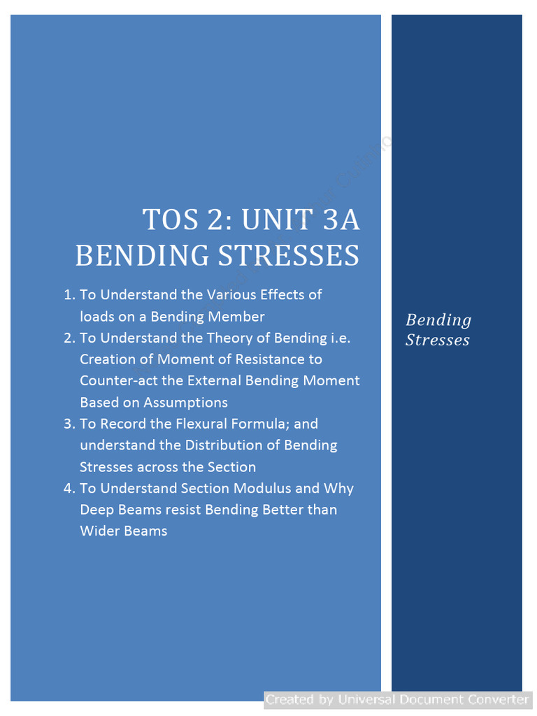 Bending Stresses in Beam Design | PDF | Bending | Beam (Structure)
