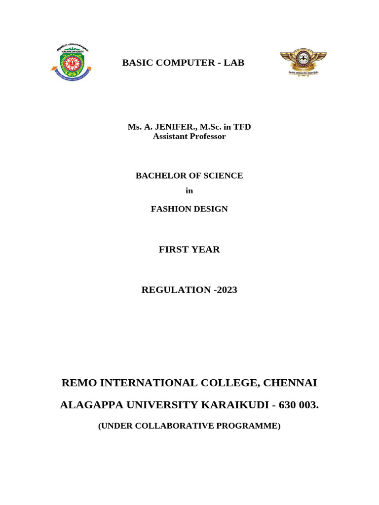 FD Computer Manual Front Page | PDF