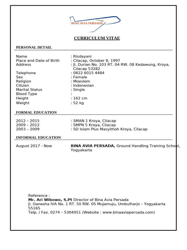 CV Risdayani Dari Bap-1 | PDF