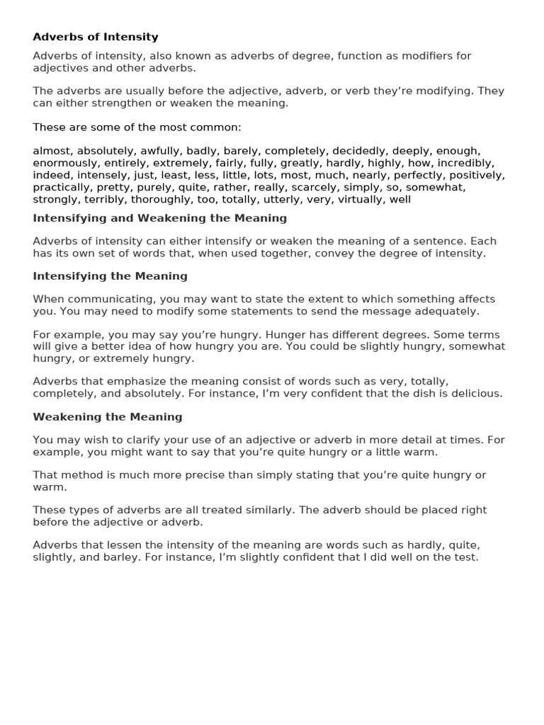 Adverbs of intensity pdf