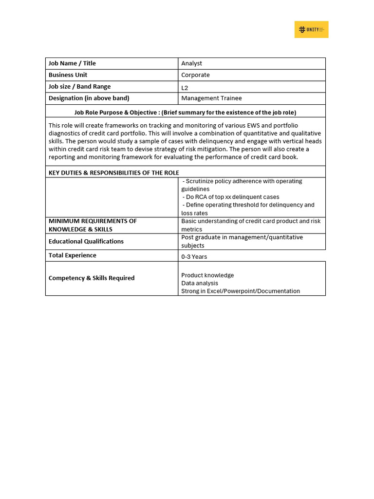 Risk Analyst JD | PDF
