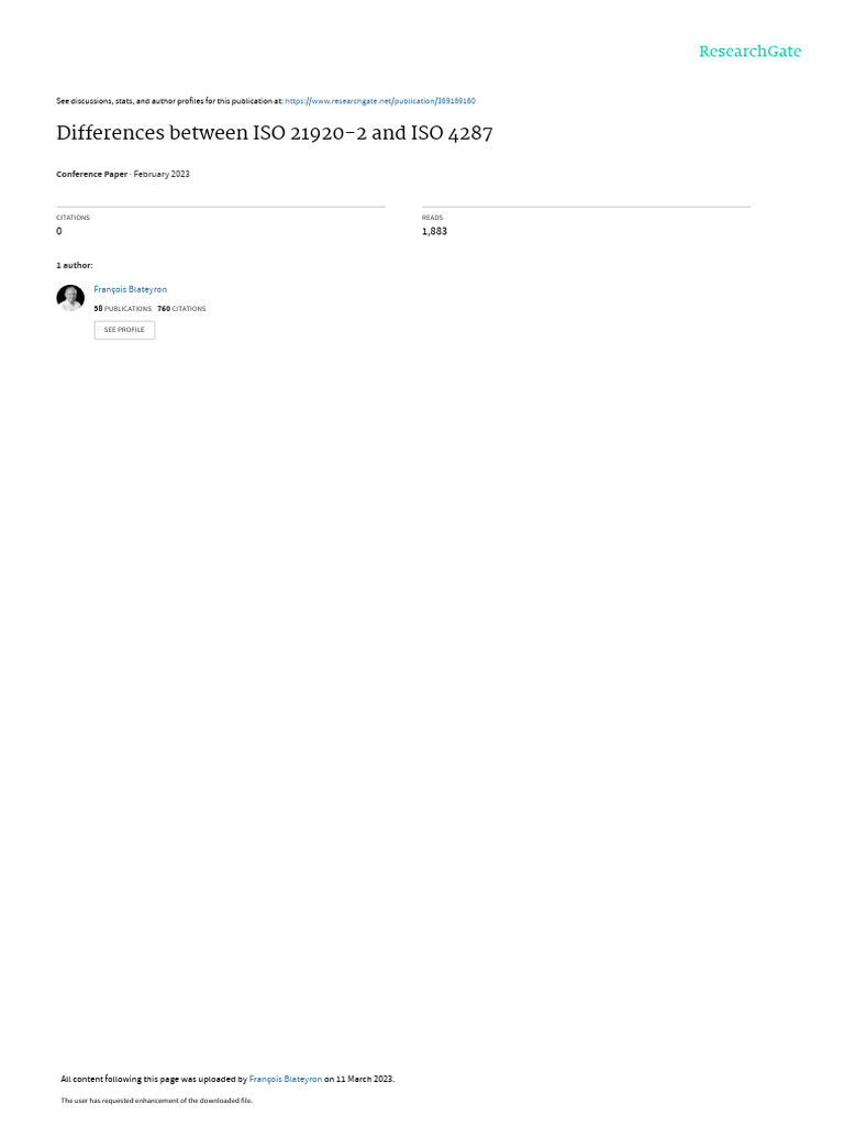 ISO 21920-2 vs ISO 4287 Overview | PDF | International Organization For ...