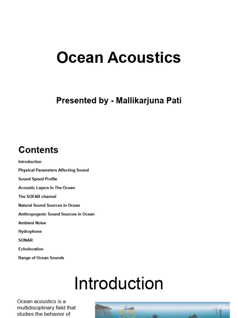 Ocean Acoustics | PDF | Sonar | Sound