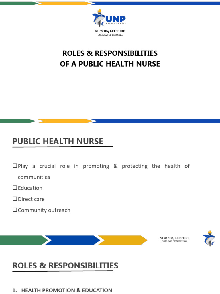 Roles and Responsibilities of A Public Health Nurse | PDF | Public ...