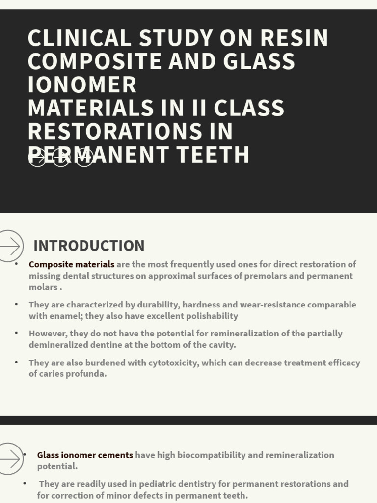 Clinical Study: Resin vs. Glass Ionomer Restorations | PDF | Dental ...