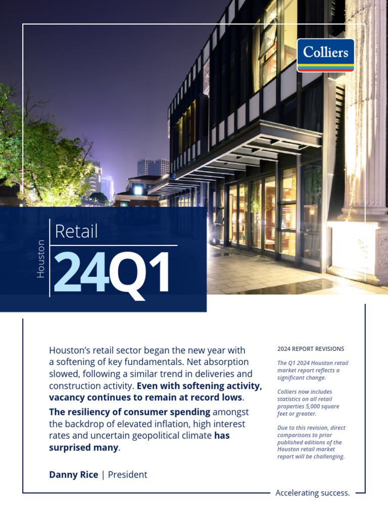 2024 Q1 Retail Houston Report Colliers | PDF | Renting | Retail