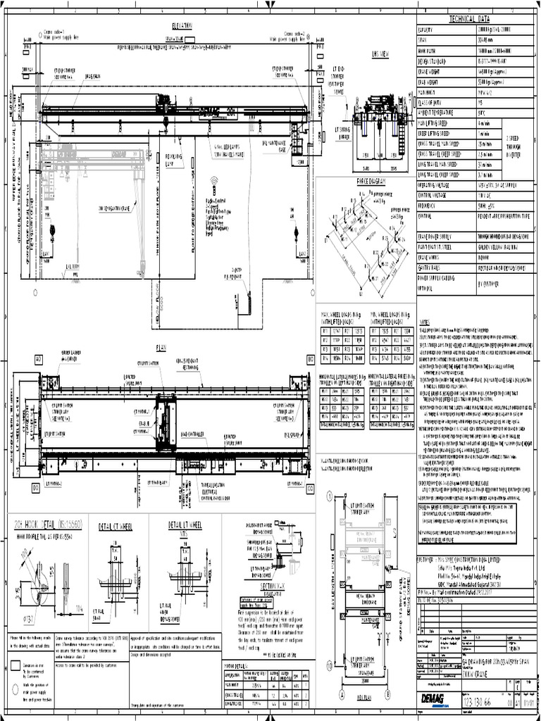 123 130 66 - R00 - GA Drawing For 20tx33.405Mtr SPAN EOT Crane | PDF