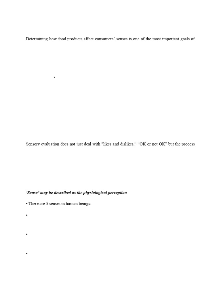 Lecture 7 Sensory Pdf Taste Senses