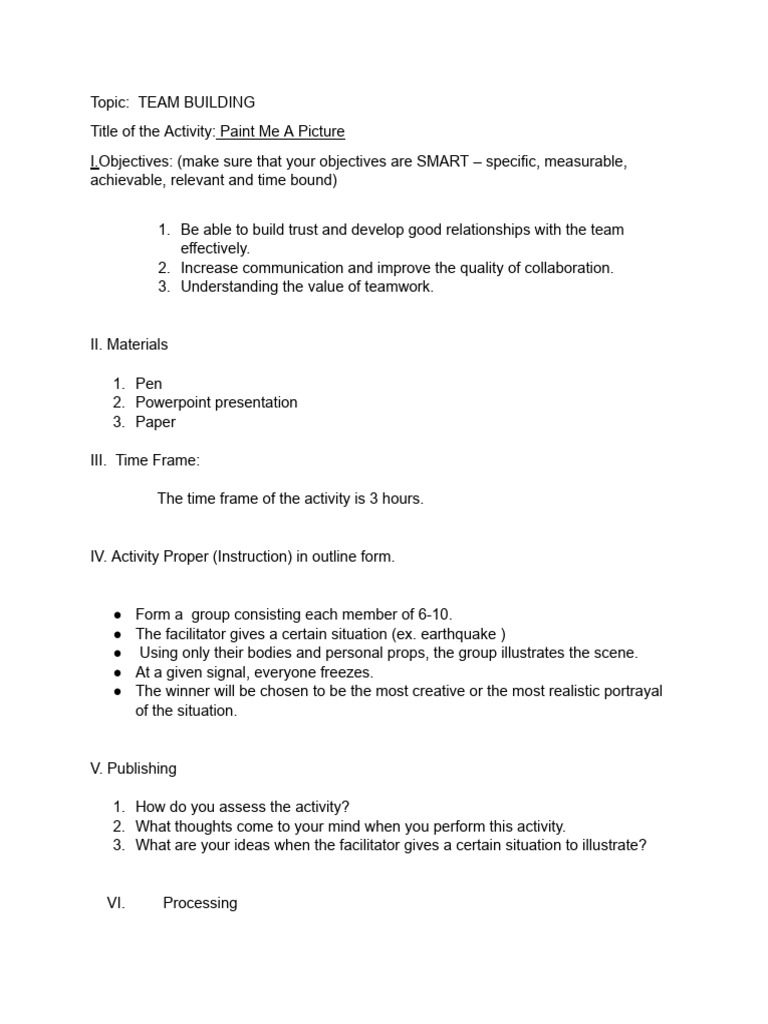 Sle teambuilding.docx | PDF
