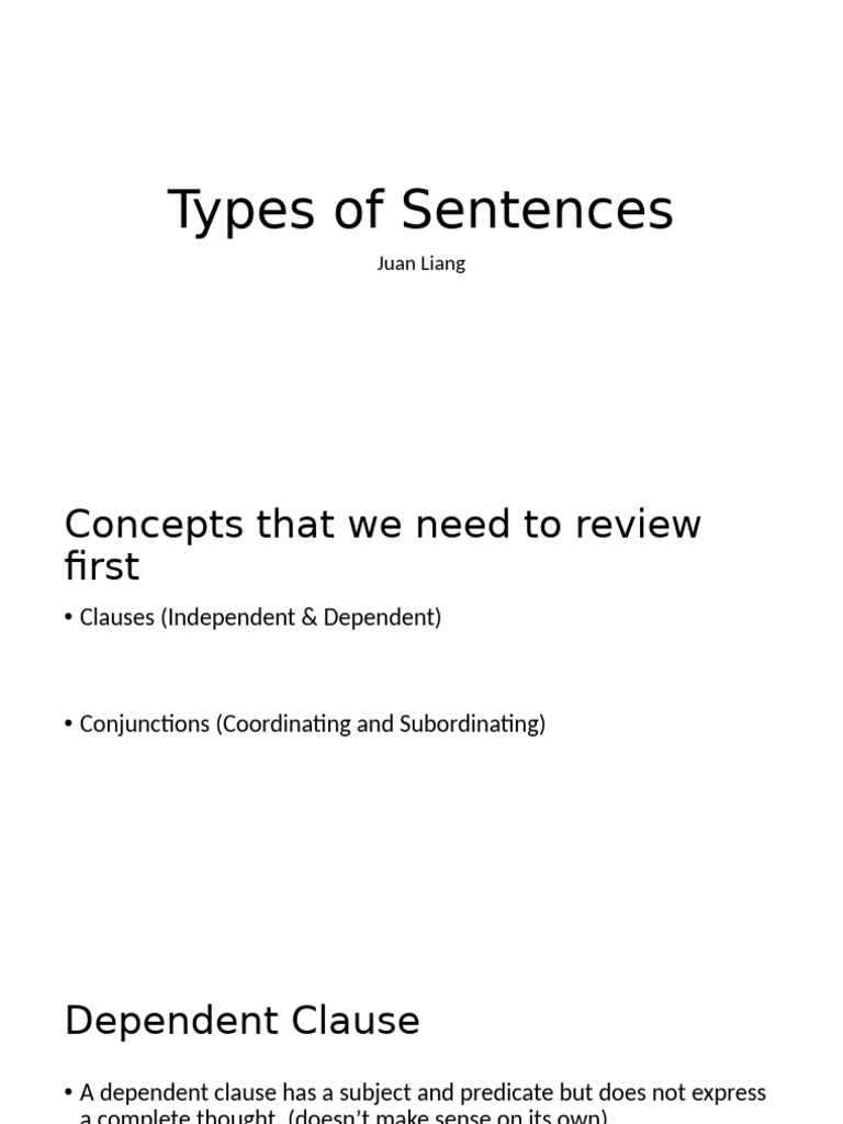 Types of sentences pdf clause syntax