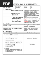 Kindergarten Week 1 Lesson Plan | PDF | Classroom | Behavior Modification