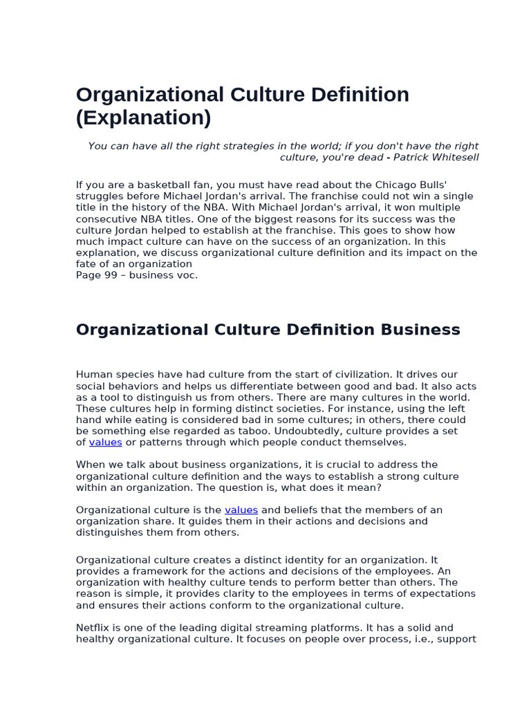 Understanding Organizational Culture | PDF | Organizational Culture ...