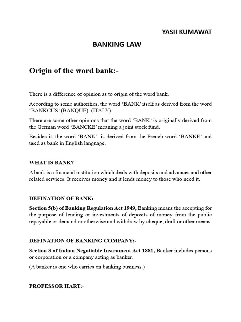 Module 1 banking laws pdf banks credit