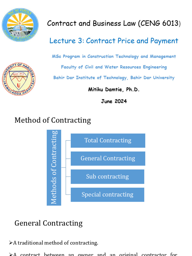 Lecture 3. Contract Price and Payment | PDF | Payments | Prices