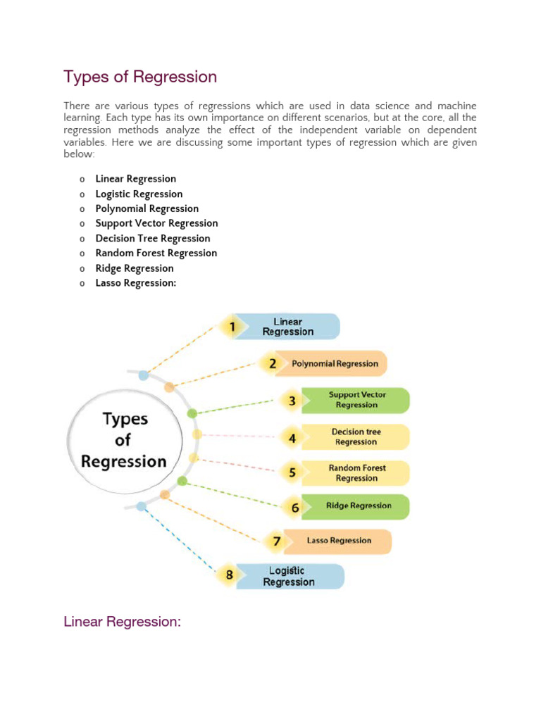 Types of Regression | PDF | Support Vector Machine | Regression Analysis