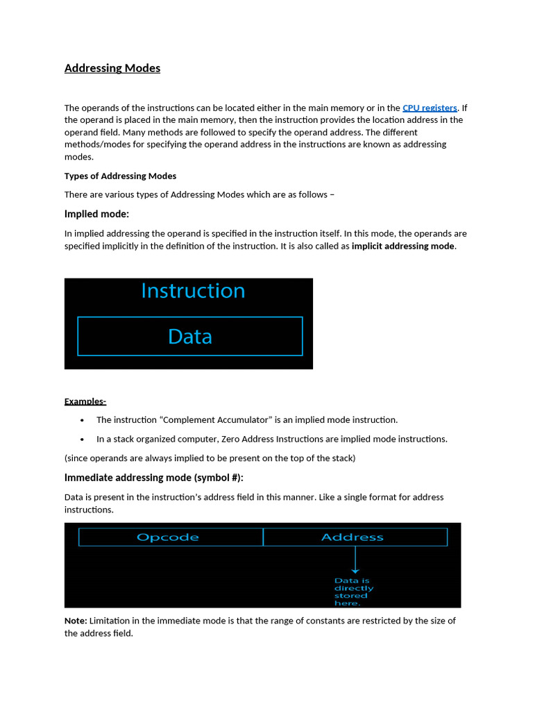 Addressing Mode | PDF | Computer Programming | Integrated Circuit