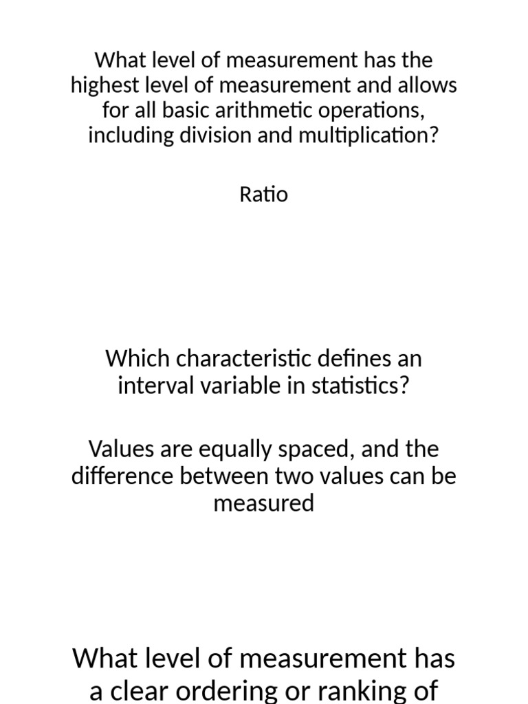 Understanding Research Measurement Levels | PDF | Level Of Measurement ...