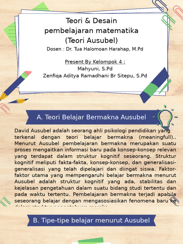 Teori Belajar Bermakna Ausubel Pdf