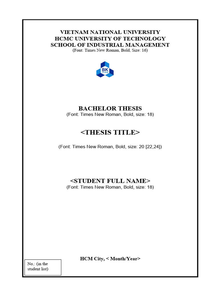 Bachelor Thesis Structure Guide Pdf Thesis Evaluation