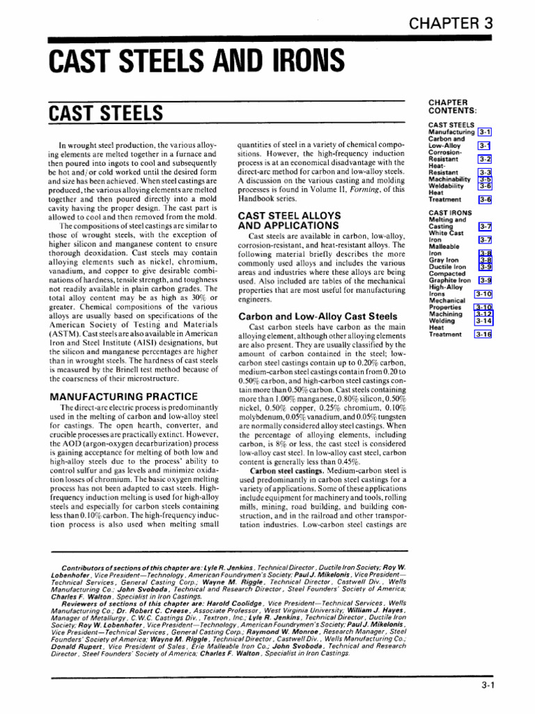 Cast Steels: Alloys and Applications | PDF | Steel | Cast Iron