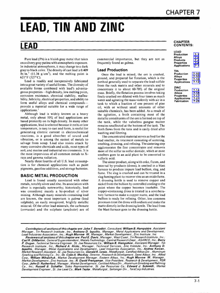 Chap 07 | PDF | Lead | Smelting