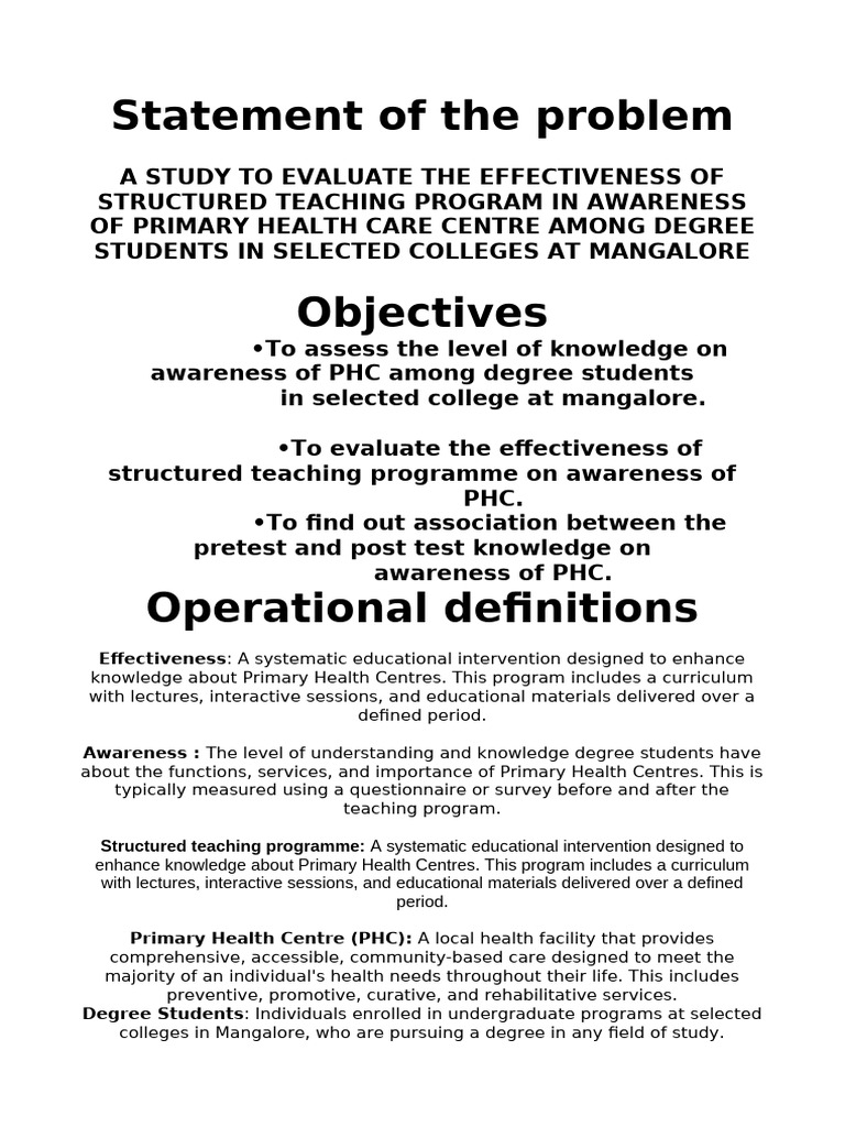 Objectives | PDF