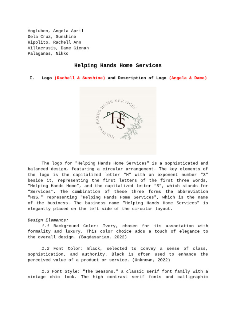 Helping Hands Home Services Logo Design | PDF | Computer Programming ...