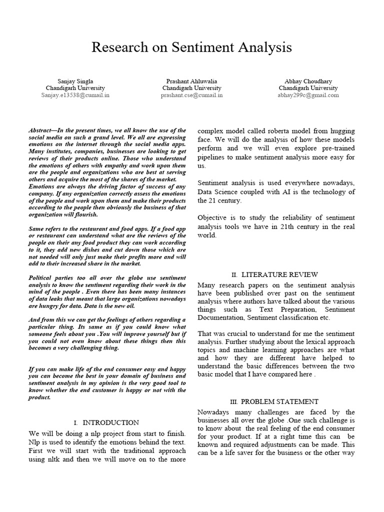 Study On Sentiment Analysis | PDF | Machine Learning | Cognitive Science