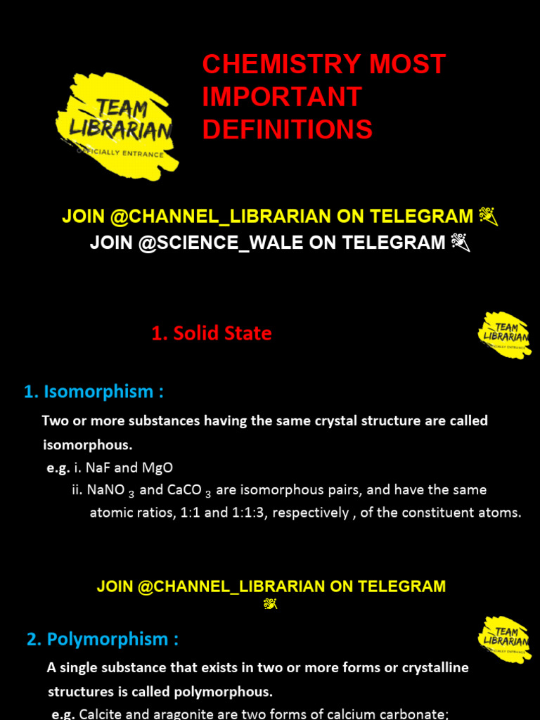 Key Chemistry Definitions Explained | PDF | Amine | Ligand